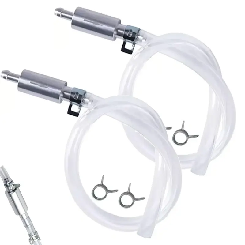 2PCS Brake Bleeder Hose, One Way Check Valve Tube Bleeding Tool Kit for Car Motorcyle Clutch, Universal Brake Fluid Bleeder Kit for Hydraulic Brake System, Soft Tube with Metal Clips Oil Wrench Set Automotive Repair Tools