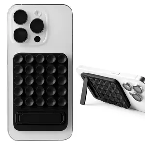 2 in 1 Magnetic Suction Mobile Phone Grip, Silicone Suction Phone Mount, Phone Suction Pad Compatible with MagSafe Case, Sticky Phone Grip for iPhone & Android, Hands-Free Phone Accessory for Selfies and Videos, Stand