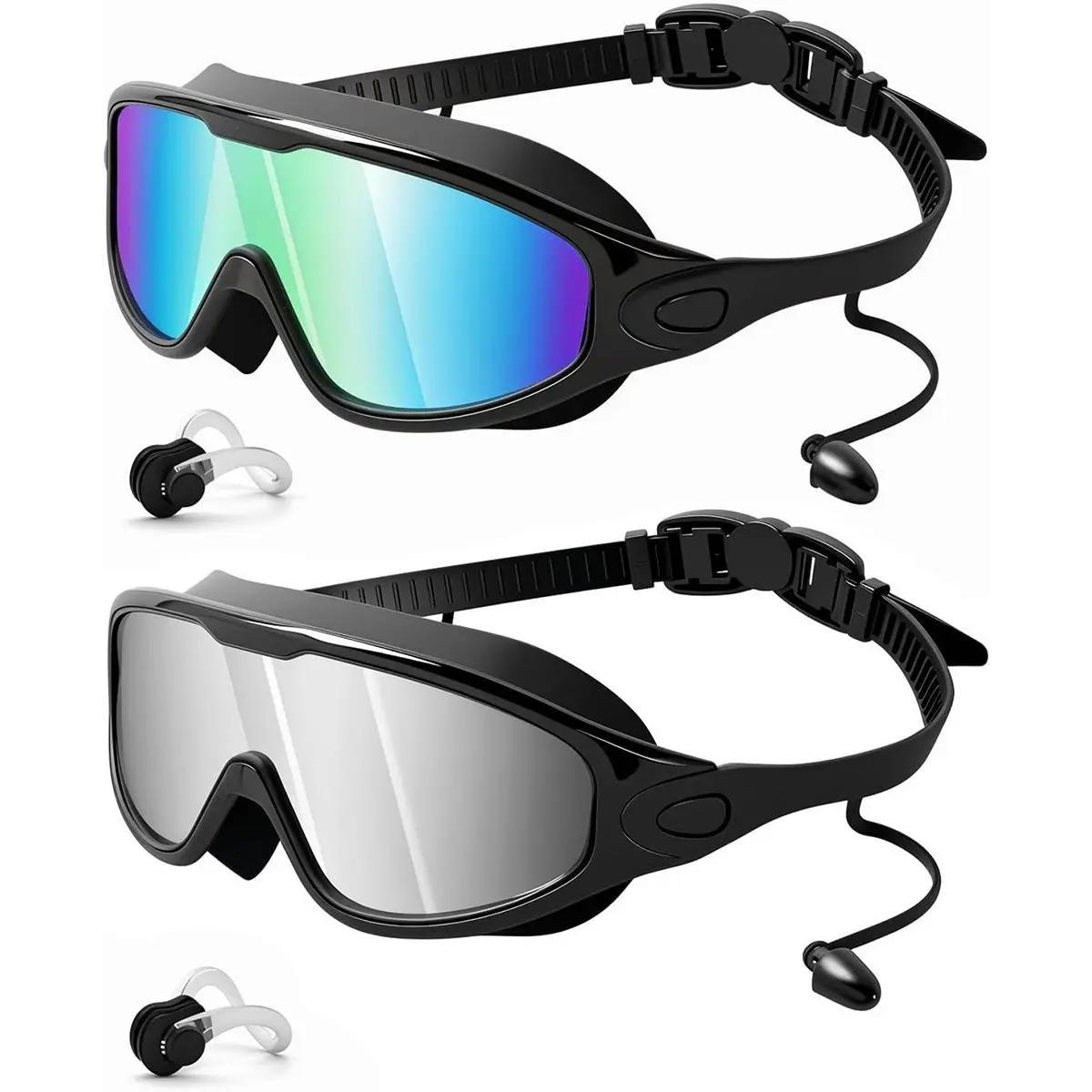 [Buy 1 Get 1 Free] Polarized Silicone Water Goggles - Wide View, Anti-Fog, UV Protection, No-Leak Seals for Adults | summervibes,tiktokshopspringglowup, Polarized Swimming Goggles