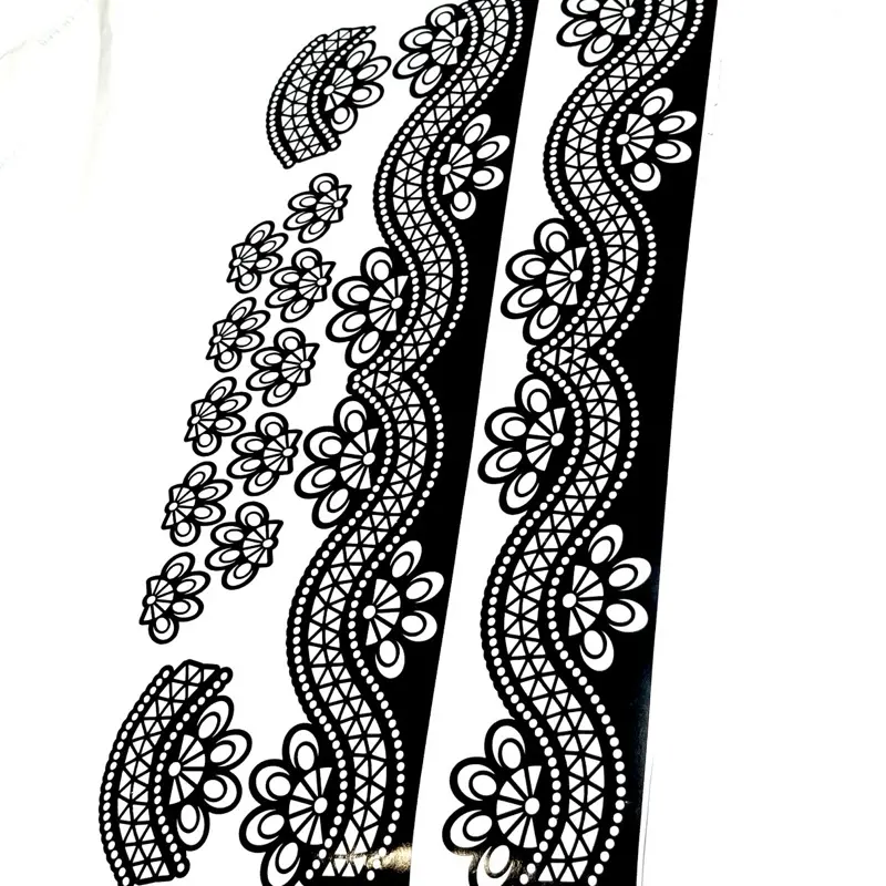 Henna Tattoo Stencils Full Set with Glitter, Palm, Feet, and Finger Designs for Temporary Beauty & Personal Care Application