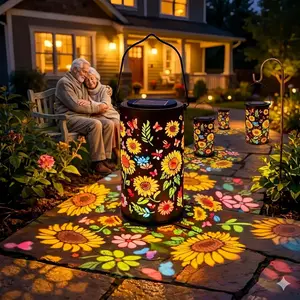 Solar Sunflower Projection Light, Sunflower Lantern, Waterproof Durable Outdoor Garden Light, Decorative Landscape Lighting for Yard, Patio, Lawn