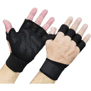 Gym Workout Gloves with Wrist Support - Breathable Half-Finger Anti-Slip Weightlifting Gloves, Durable Gym Stuff Accessories for Men and Women for Weightlifting, Cycling Training