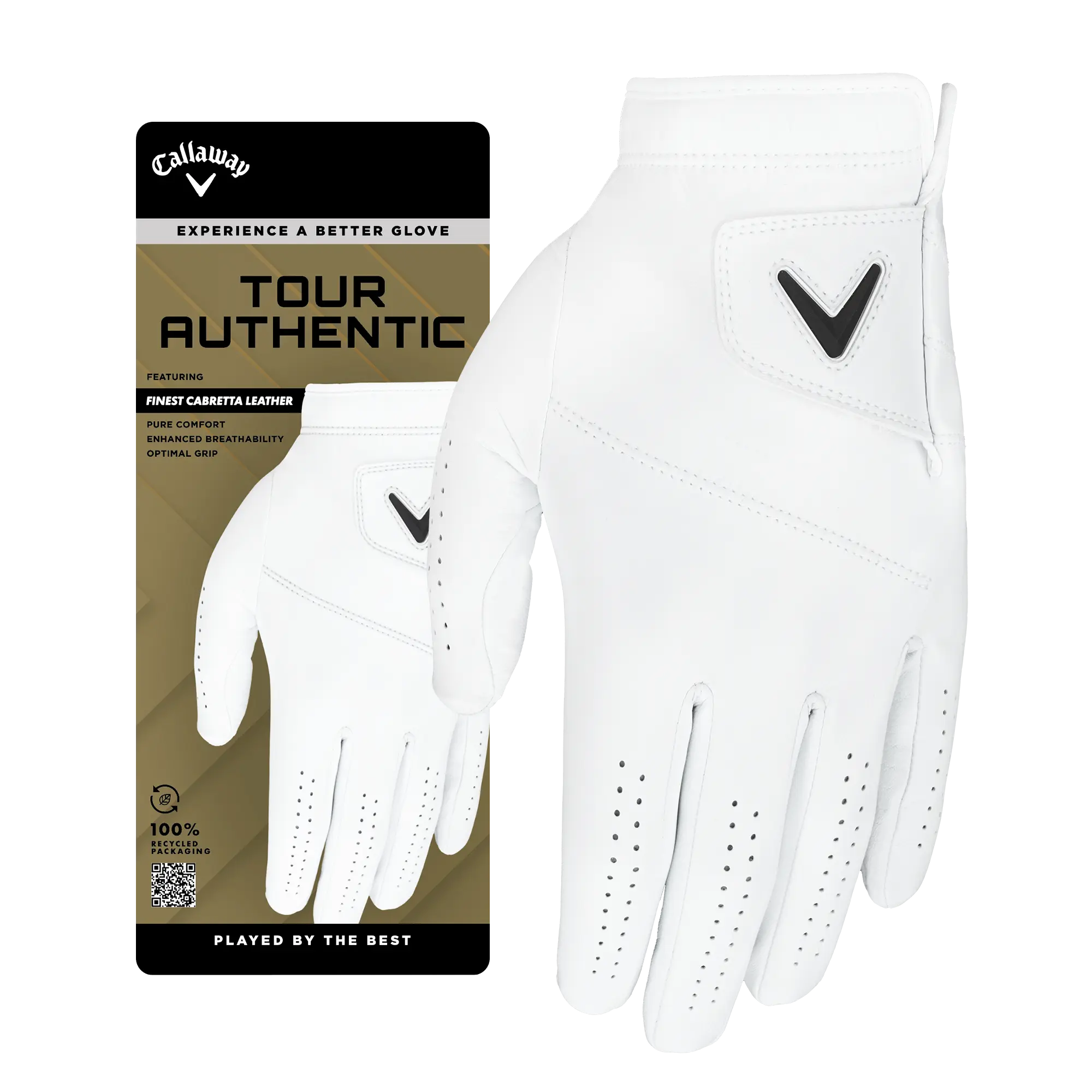 Callaway Golf Men's Tour Authentic™ Glove in White | Size: Cadet Large Callaway Golf Men's Tour Authentic™ Glove in White | Size: Cadet Large