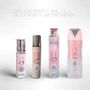 Yara Fragrance Essentials Bundle – 12ml EDP Spray + 10ml Oil + Deodorant + Air Freshener – Long-Lasting Floral Sweet Scent Set