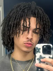 6 Inch Dreadlock Wig for Men, Synthetic Afro Curly Faux Locs, Short Hip-Hop Style, Bob Wigs for All Seasons, Trendy Dread Locks