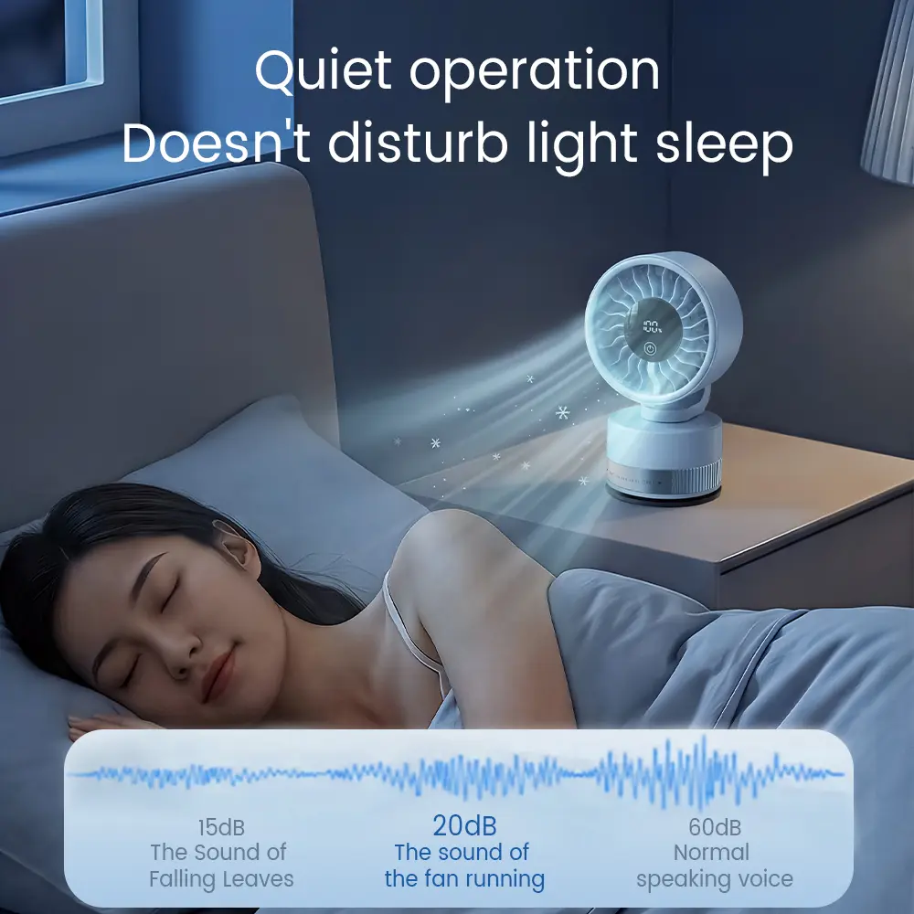 Strong Suction Cup Portable Fan,4-12H Long Battery Life Quiet Rechargeable Fan, Battery Powered Small Cooling Fan for Car, Bathroom, Party & Camping Use, 360 Rotatable Personal Fan
