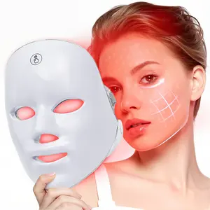 Red light therapy, 7-color red light therapy white mask, the preferred gift for mothers and wives, a must-have for summer facial skincare