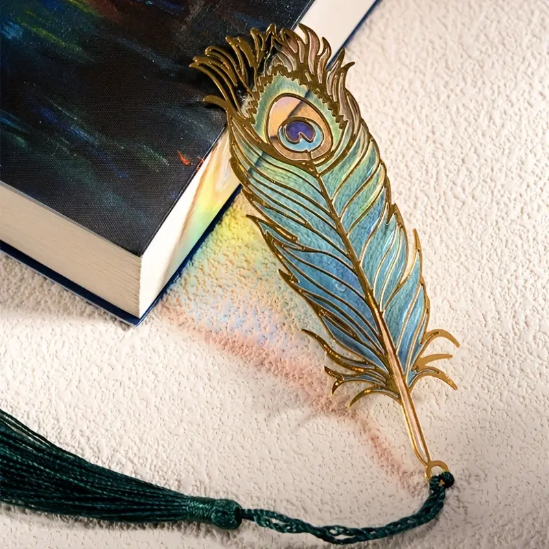 Elegant Metal Peacock Bookmark, Book Accessories, Hollow-Out Design, Vibrant Colors, Perfect Gift for Birthday, Valentine's Day, Teacher Appreciation