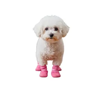 4 Pairs Pet Shoes, Waterproof Dog Rain Boots, Non-Slip Durable Puppy Socks, Soft Sole Outdoor Footwear, Paw Protector Booties, All-Season Pet Accessories