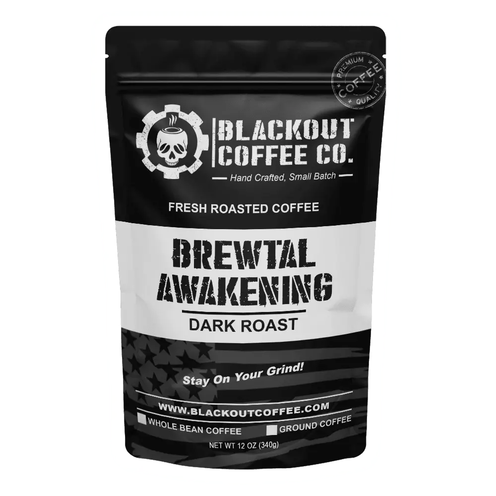 Brewtal Awakening Ground Coffee – Extra Strong, Dark & Intense – Perfect for Heavy Hitters, Early Missions & Hardcore Mornings