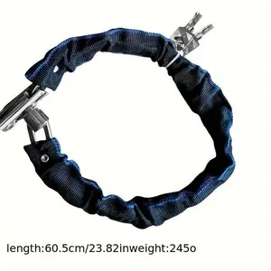 Super Secure Bicycle Chain Lock, Bike Padlock, Lightweight Anti-Theft Tungsten Steel, Suitable for Road and Mountain Bikes, Polished Surface