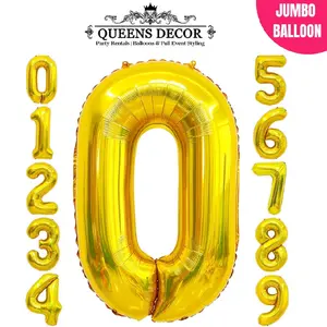 32in Jumbo Number Balloon Gold Foil for Party Balloons & Balloon Styling