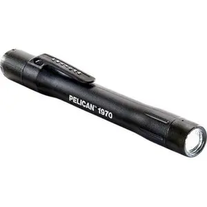 Pelican Penlight Flashlight 139 Lumens, White LED Bulb, Black Body, 2 Alkaline Batteries Included 019700-0100-110