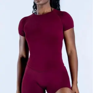 (With Logo) DFYFN Full Matte Nylon High Elasticity Moisture-Wicking Tight Seamless Short-Sleeve Fitness T-Shirt and Shorts Set Backless Halter Crop Top Tie-Dye Cross Pattern Hoodie track Men's Velour Tracksuit Women's Bandeau Bikini Maxi Dress