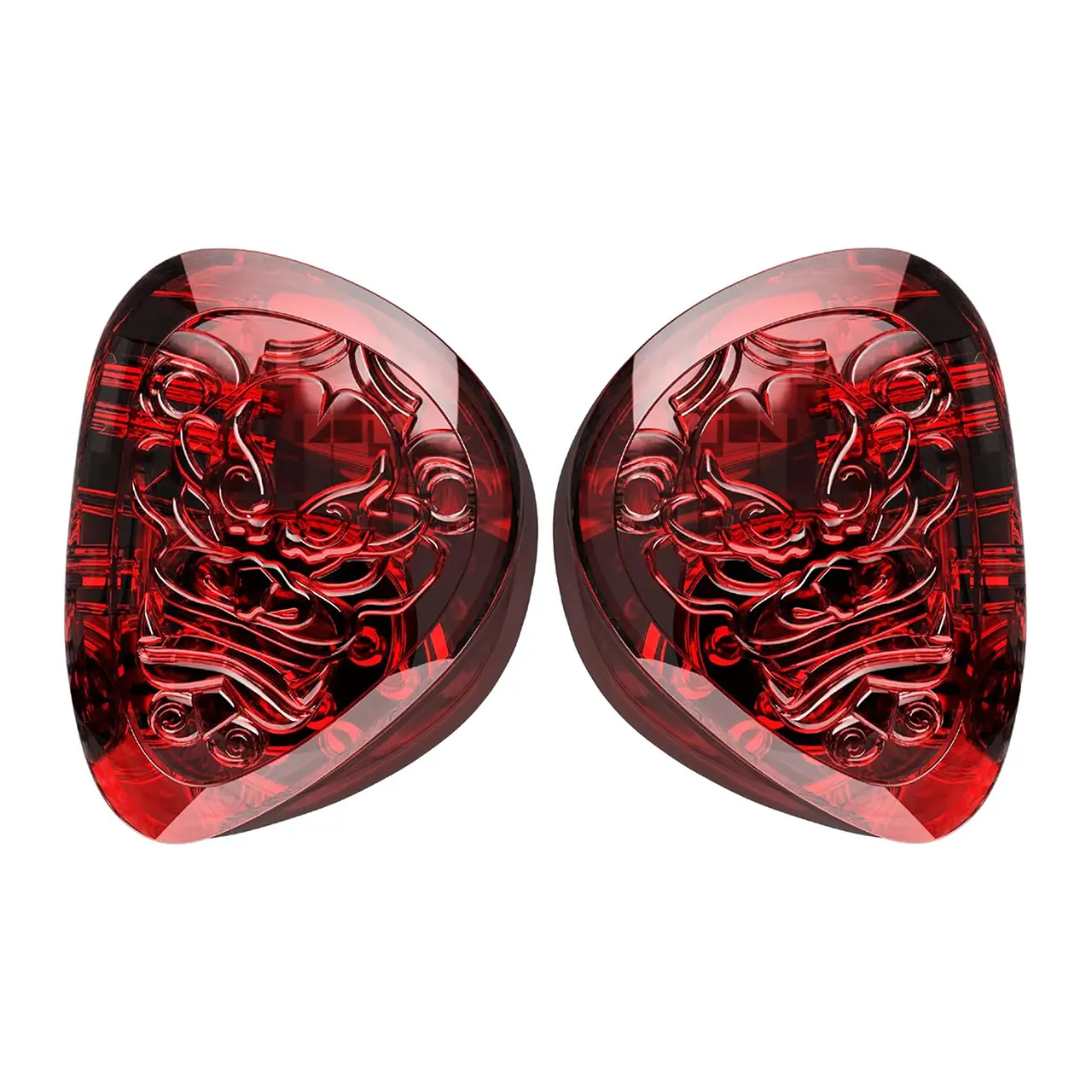 TANGZU Wan'er S.G II Red Lion IEM 10mm PET Dynamic Driver HiFi Wired Earbuds with Mic 0.78mm 2-Pin Detachable Cable 3.5mm Plug Gaming/Monitor In-Ear Headphones (Red)