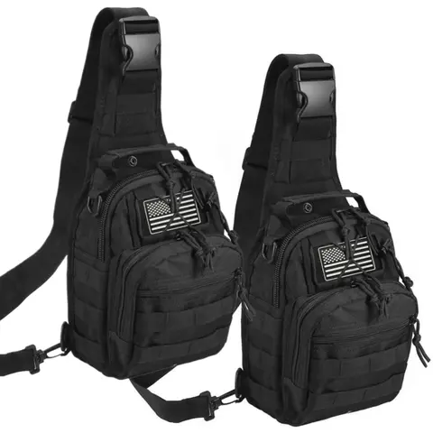 Unisex Tactical Crossbody Bag - Vintage Canvas Molle EDC Chest Bag with Adjustable Hidden Strap, Compact Multifunctional Camping Hunting Tactical Accessories for Outdoor Sports, Daily Commuting