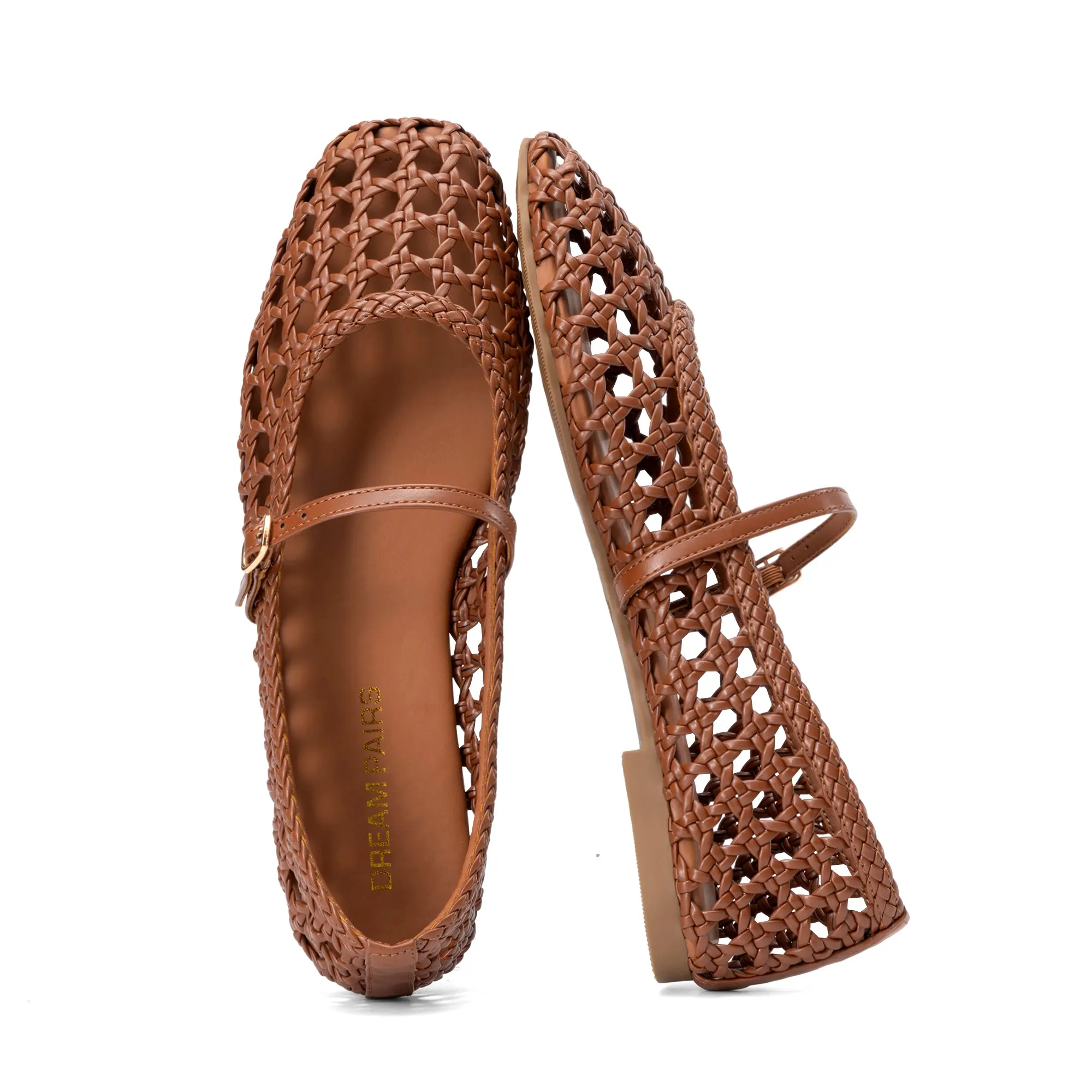Dream Pairs Women's Hand-Crafted Mary Jane Flats - Skin-Friendly, Cushioned, Breathable Footwear with Adjustable Strap, Dressy Square Toe, Low-Profile Design for Work/Casual Use, Ballet Flats, Casual Wear, Ballet Shoes, Ballet Flat, Mary Janes Shoes