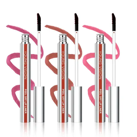 Flawless Peel-Off Tattoo Lip Gloss & Lip Liner Cosmetic 3-Shade Set - Waterproof Wear, High Pigmentation, Non-Sticky, Nourishing, Shimmery Tint, All Skin Suitable, Ideal for Adults, Gifting & Makeup Use