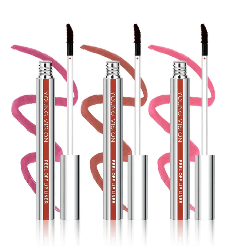 Flawless Peel-Off Tattoo Lip Gloss & Lip Liner Cosmetic 3-Shade Set - Waterproof Wear, High Pigmentation, Non-Sticky, Nourishing, Shimmery Tint, All Skin Suitable, Ideal for Adults, Gifting & Makeup Use