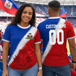 Haiti Soccer Jersey Custom Name Number Haitian Soccer Team Jersey Haitian Flag Football Jerseys Haiti Shirt Men Women Gift H1