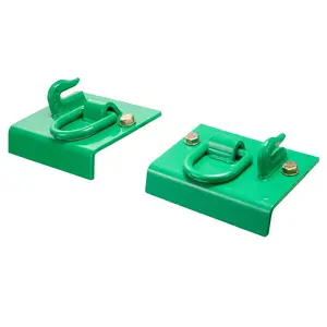 【DealsForYouDays】VEVOR 5/16 Tractor Bucket Hook with Tie Down Ring, Grade 70 Forged Steel 2 Pack Bolt-On Grab Hook with Back Plate Compatible for Tractor Bucket RV UTV Truck, Maximum Break Strength 12, 000 lbs, Green