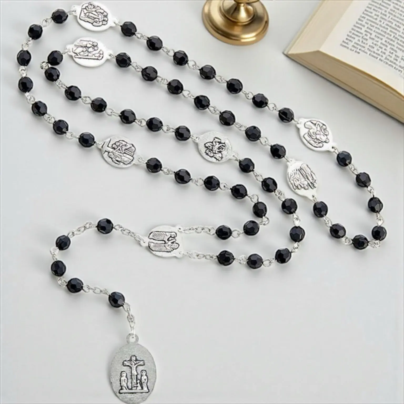 ROSAIRE DES 7 TOURS DE JERICHO  POWERFUL 7 ROUND OF JERICHO ROSARY CHAPELET NECKLACE