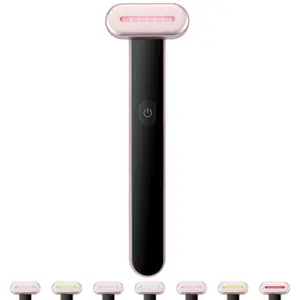 summervibes VEVOR Red Light Therapy Wand for Face, 7-Color LED Facial Wand Red Light Therapy Device with Heatig Therapy Microcurrent Vibrating Massage, Portable LED Beauty Wand for Face, Neck