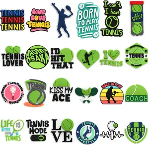 New tennis sports trend DIY accessories, PVC soft adhesive patches for phone cases, hair accessories, and flat decorations