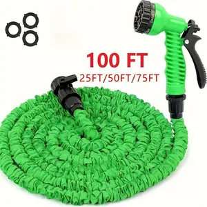 Expandable Magic Long Garden Hose, Handheld Sprayer with Extensible Water Gun, Dual Nozzle, Multiple Components, 100ft/75ft/50ft/25ft, High Pressure Irrigation