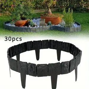 30-Piece Interlocking Plastic Garden Fence Set, Decorative Garden Fences, Durable Outdoor Landscape Barrier, Easy Installation, Weather-Resistant, Low Maintenance
