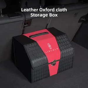 Foldable Car Trunk Leather Storage Box Stowing For Lincoln Navigator Continental Nautilus Aviator MKZ MKX MKC MKT MKS Corsair Mark E