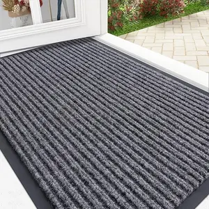 Heavy-Duty Indoor/Outdoor Front Door Mat – Waterproof, Fade-Resistant, Low-Profile Welcome Mat for Entryway, Patio & Porch – Easy to Clean, Non-Slip Floor Mat, Grey (29.5" x 17")