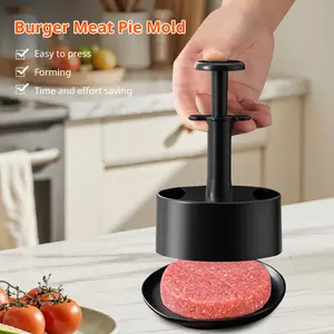 1 Count Hamburger Meat Press, black, non-stick hamburger patty maker, long term use without deformation