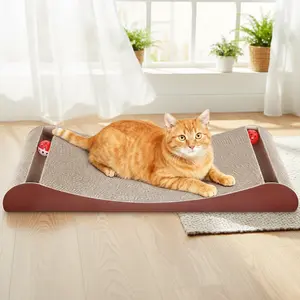 2026Petlovers Summervibes Cat Scratcher Lounge with Interactive Bell Balls – Durable Cardboard Scratching Pad for Indoor Cats