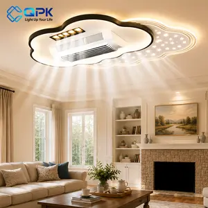 Smart Bladeless Ceiling Fan with Light, Full Spectrum Eye Friendly LED Fan Light, AI Voice Control, 3000K-6000K Dimmable Silent Fan Lamp for Indoor Home