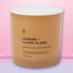 Threshold 3-Wick 24oz Glass Vetiver Cedarwood Candle,Trending Large Candle,3-Wick Design,Woody Scent,TikTok Hot Sale,Cozy Decor