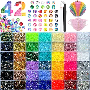 42000pcs Resin Jelly Rhinestones for Bedazzling - 42Colors 3mm Flatback Gems for Diamond Art & Nail Art | Bedazzler Kit | Bulk Rhinestones for Crafts, Makeup & DIY Decorations with Storage Case | Graduation Gifts, Mid Year Sale, Deals For You,summerwins