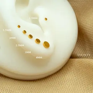 20G/18G/16G Flat Circle Threadless Flat Back Studs • Push Pin Labret • Flat Back Earring • Tragus Stud • Flat Back Nose Stud • Helix Stud • Cartilage Stud • Threadless Nose Stud • Gold Circle Stud • Implant Grade Titanium • Silver Flat Black Stud