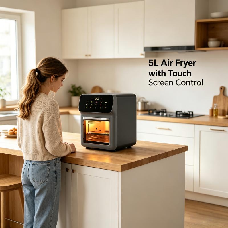 13L air fryer toaster oven combination, made of stainless steel material, compact oven of household size, used for baking whole chicken/double cooking, stainless steel interior, easy to clean, including 2 accessories and recipes, US plug