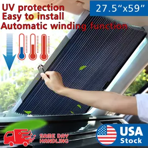 Aluminum Foil Automatic Retractable window car front windshield Sun Shade visor