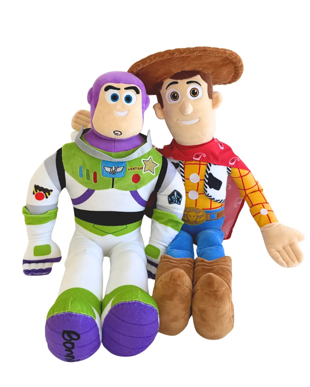 Jay Franco Official Disney Pixar Toy Story 5 Buzz Lightyear, Woody Plush Pillow Buddy