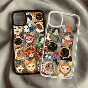 Colorful Cat Design Clear Phone Case For iPhone 11 12 13 14 15 16 Pro Max Plus 16E XR X XS Max 7 8 16 Plus SE2 Hard Cover