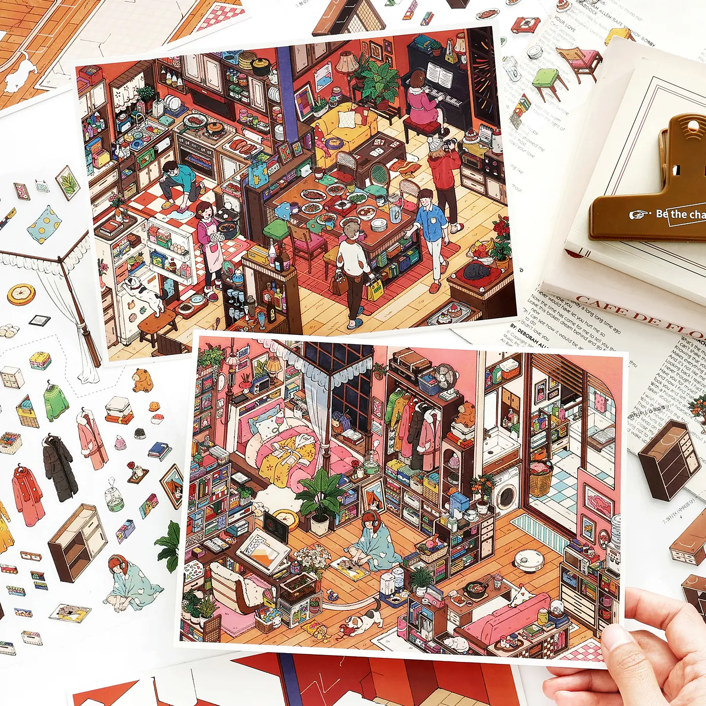 "My Little House" 32.0 Series Scene Stickers, Pack of 2 Scene Sets, DIY Sticker Scenes, Landscape Stickers