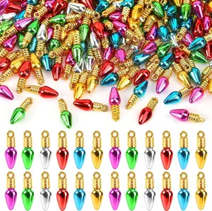 300Pcs Mini Christmas Light Beads Charms Tiny Small Bulbs Balls Ornaments for Christmas Tree Hanging with String Xmas Jewelry Making Earring Necklace Bracelet for Party Favor Supplies