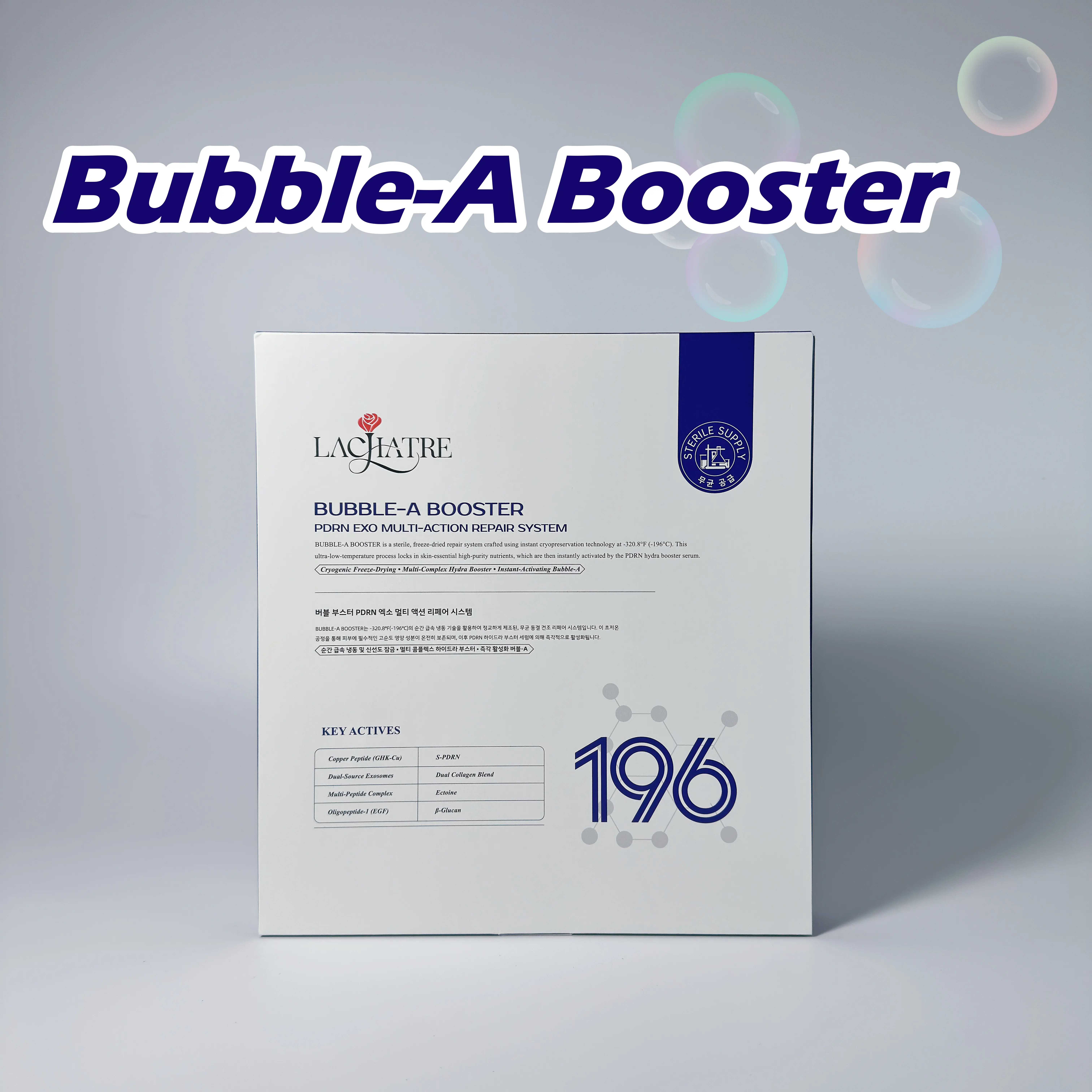 LACHATRE BEAUTY:Bubble-A Booster PDRN Exo Multi-Action Repair System / GHK-CU,S-PDRN,Collagen,Ectoine skincare Serums  Micro Infusion System for Face Cosmetic Freeze Powder