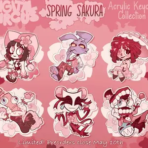 The Digital Circus Spring Sakura Acrylic Keychain Collection