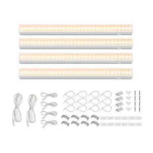 Barrina T5 Grow Light, 1FT, Yellow Full Spectrum, Plant Growing Lamp, LED Grow Light Bulbs Plug and Play, 4 Packs