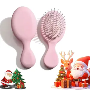 Compact Mini Air Cushion Detangling Hairbrush: Smooth Round Teeth (Scalp & Hair Safe) | Portable for Daily Commute/Travel/Gym/Makeup Vanity | Detangling & Scalp Massage Tool - Ideal for Women, Students & Beauty Enthusiasts, Detangler Brush