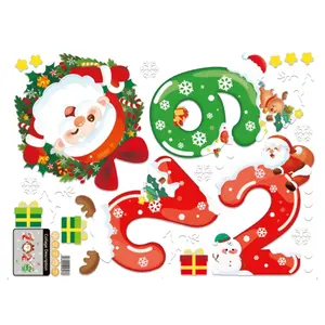 Holiday Window Decal 2026 Santa Design PVC Materials No Glues Needed