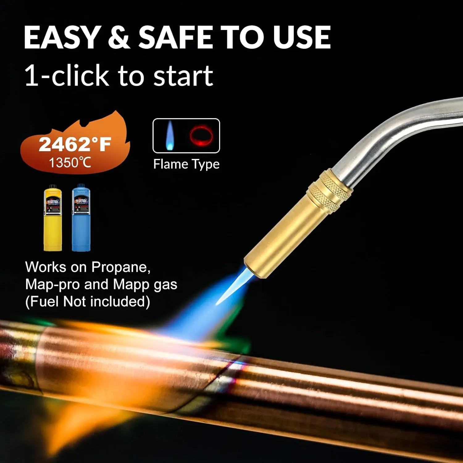 英7” Blue Flames Stop Right Here / 	Riks Tune JB126 R&amp;B /00080 BLUEFIRE BTS-8090 Auto ON/OFF Trigger Start Heavy Duty Gas Welding